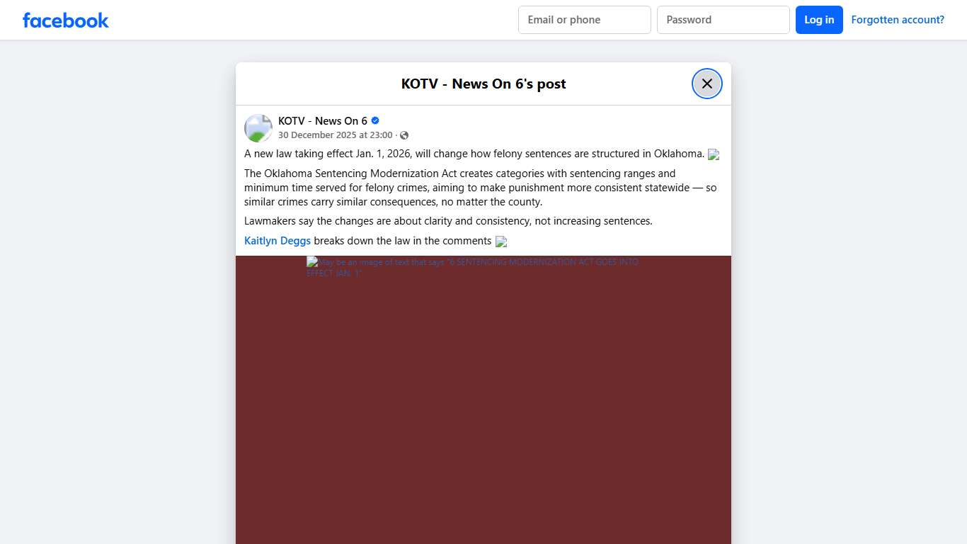 A new law taking effect Jan. 1, 2026,... - KOTV - News On 6 Facebook